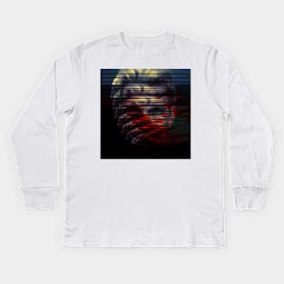 The 4th Month - Creepy Glitch Art Portrait Kids Long Sleeve T-Shirt